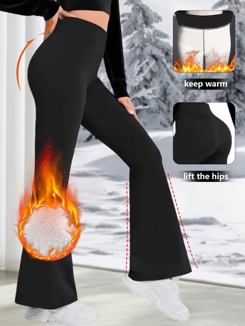 Outdoor Sport Outfit - الشتاء متوهج السراويل عالية الخصر صوف